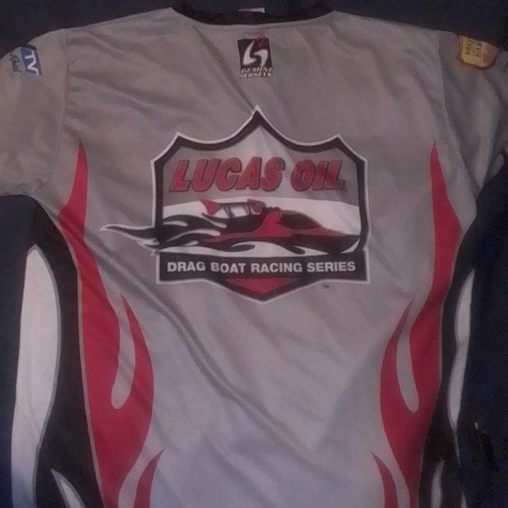 Lucas drag boat racing shirt